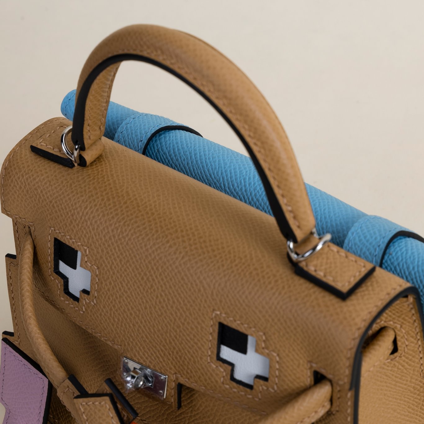 Kelly Doll Epsom 0M Chai/X9 Mauve sylvestre/7N Celeste PHW