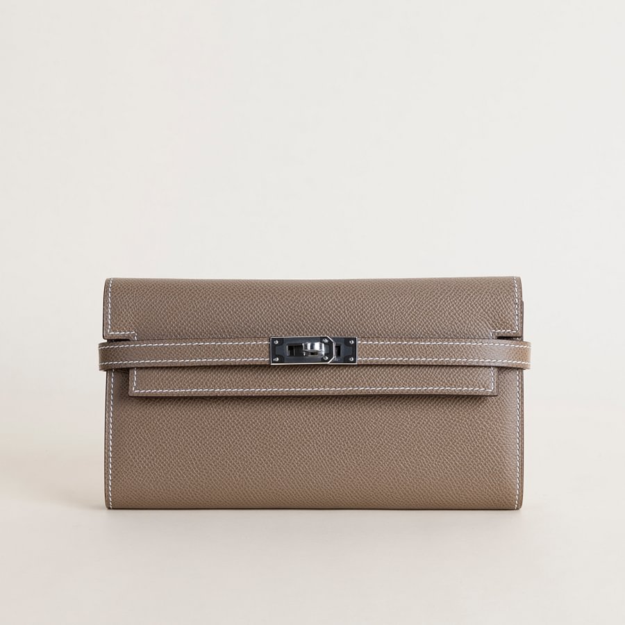 Kelly wallet Epsom CK18 Etoupe PHW