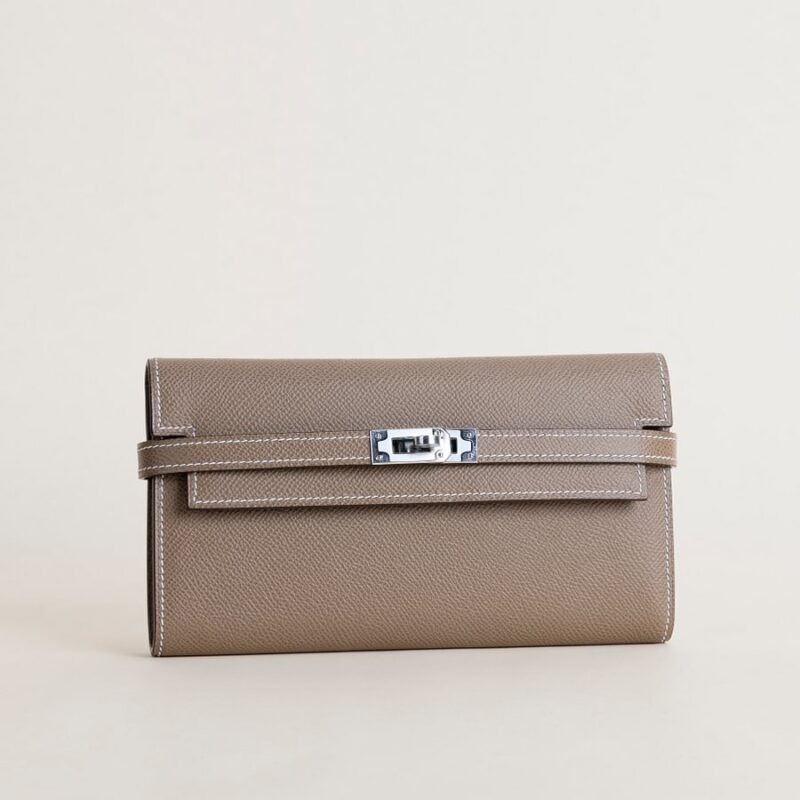 Kelly wallet Epsom CK18 Etoupe PHW