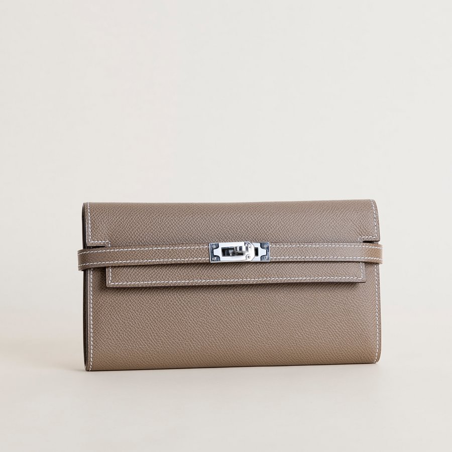 Kelly wallet Epsom CK18 Etoupe PHW