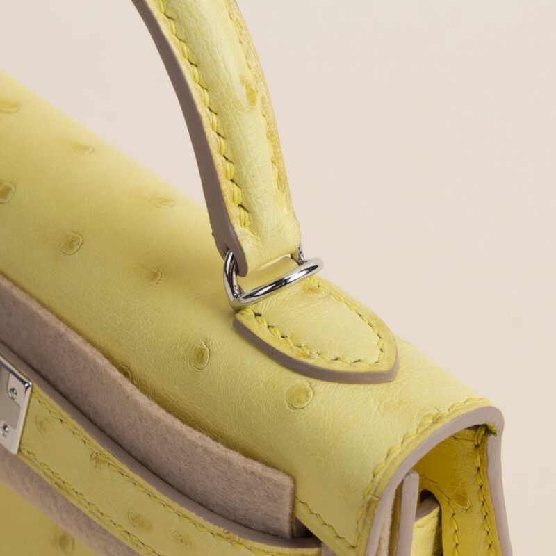 Mini Kelly II Ostrich 9R Lime PHW
