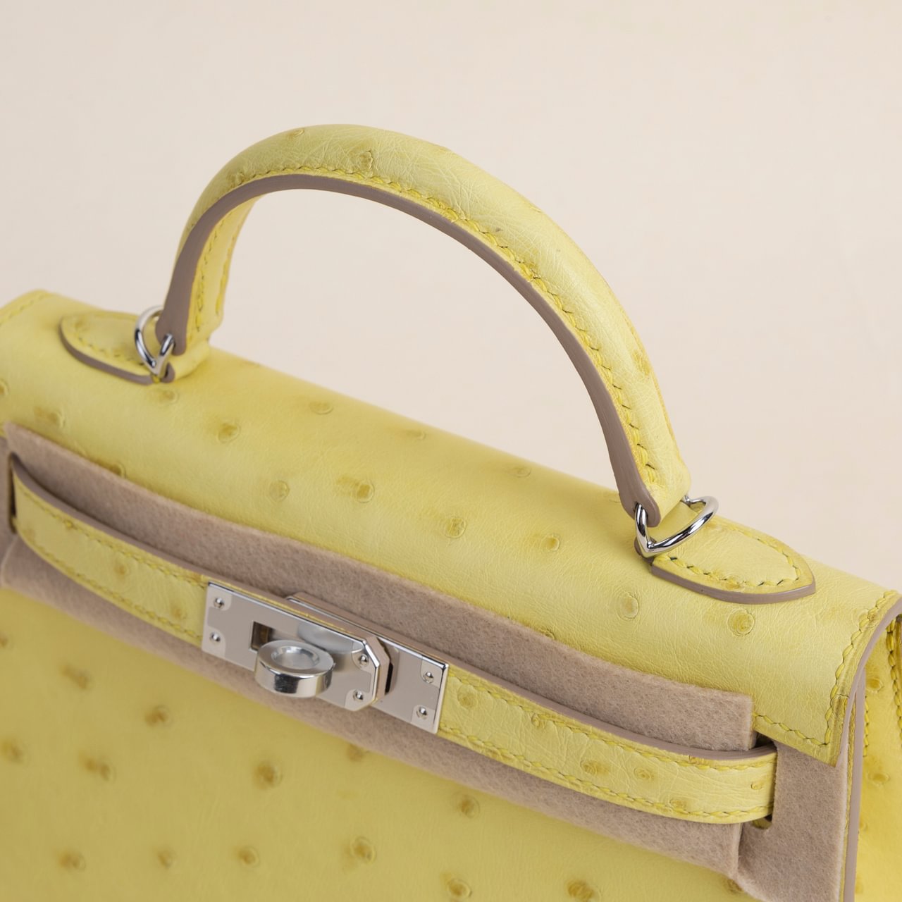 Mini Kelly II Ostrich 9R Lime PHW