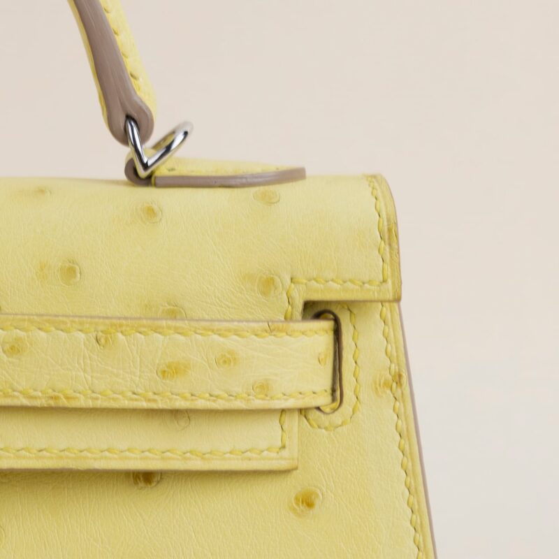Mini Kelly II Ostrich 9R Lime PHW