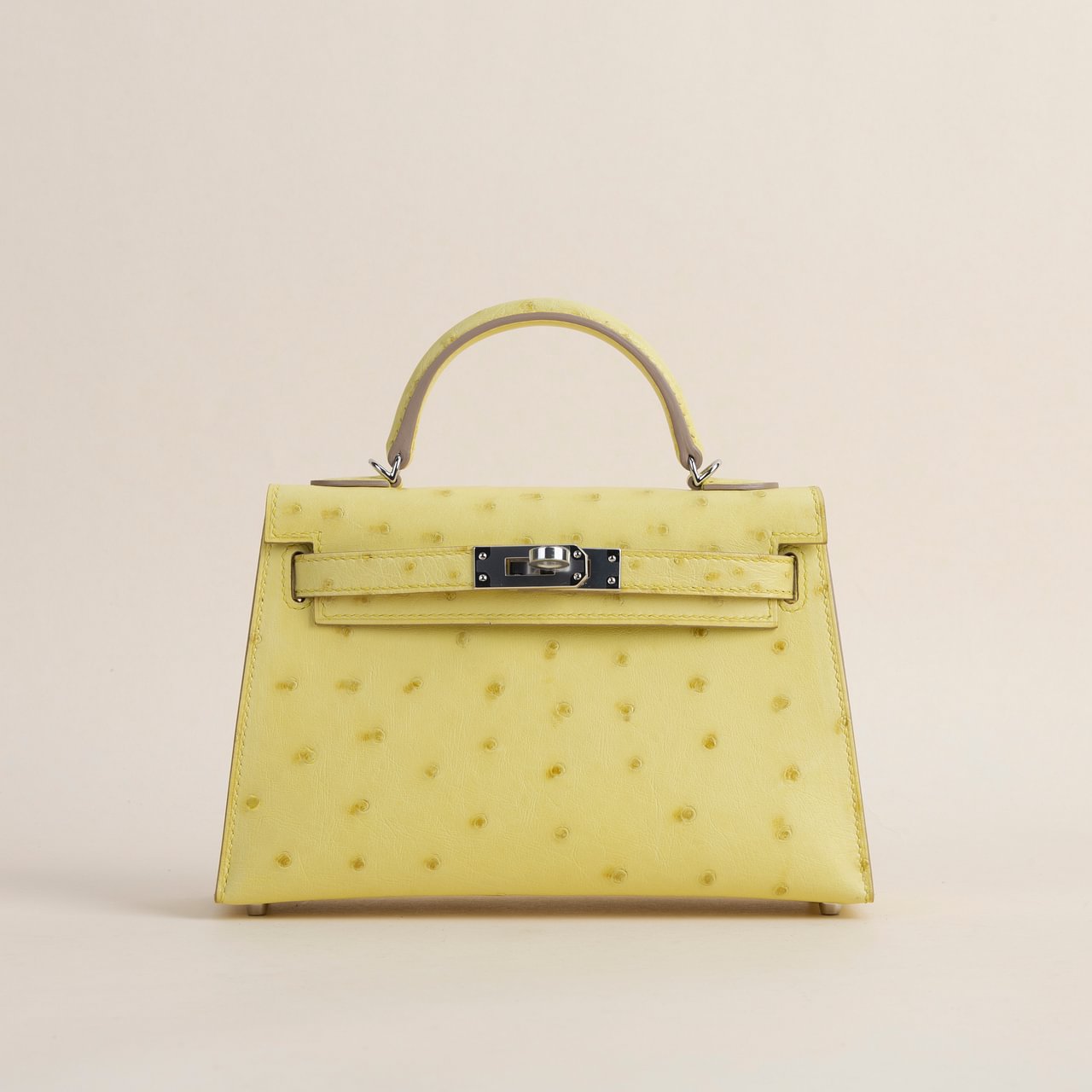 Mini Kelly II Ostrich 9R Lime PHW