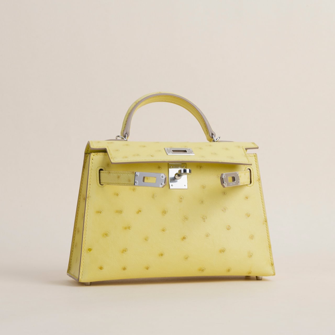 Mini Kelly II Ostrich 9R Lime PHW
