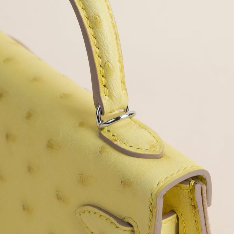 Mini Kelly II Ostrich 9R Lime PHW
