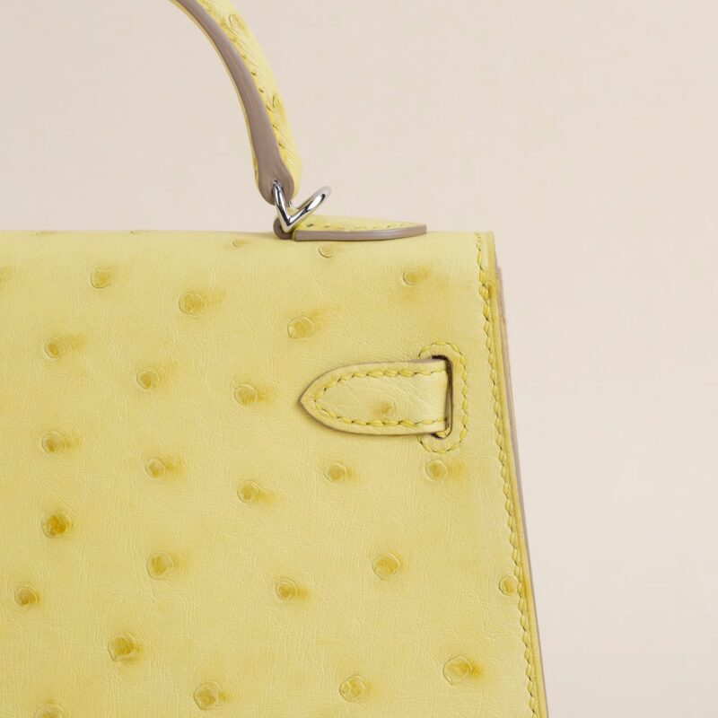 Mini Kelly II Ostrich 9R Lime PHW