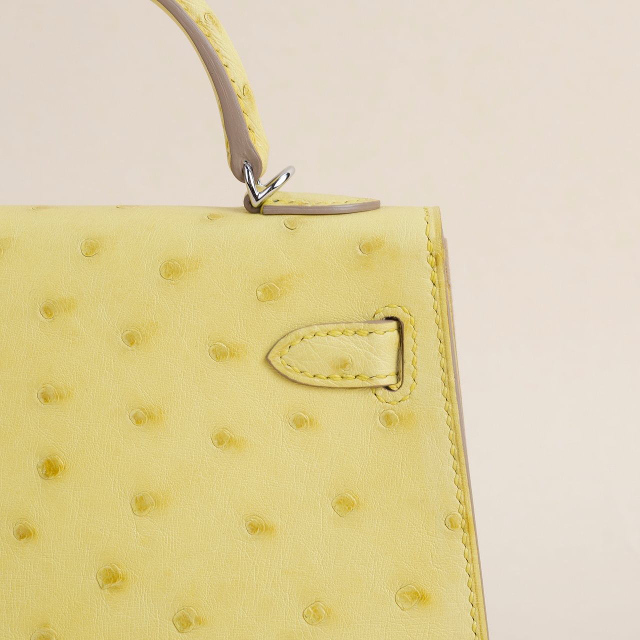 Mini Kelly II Ostrich 9R Lime PHW